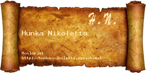 Hunka Nikoletta névjegykártya