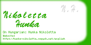 nikoletta hunka business card